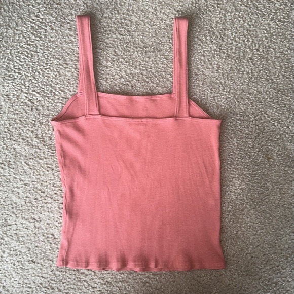 Express Pink Fitted Ribbed Tank Top - Picture 2 of 6